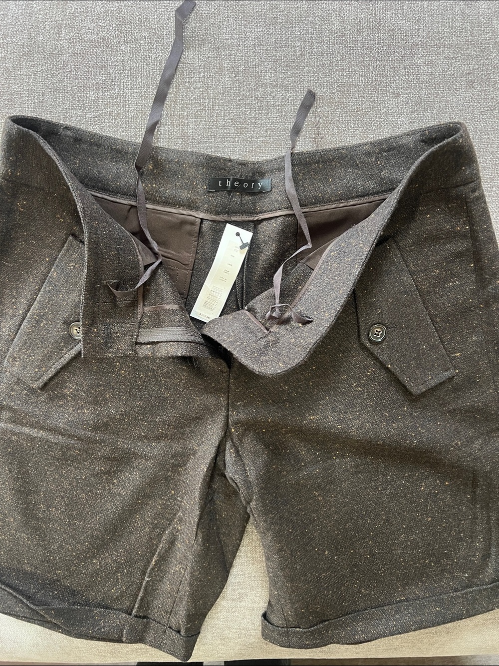 Theory Women’s Brown Tweed Dress Shorts